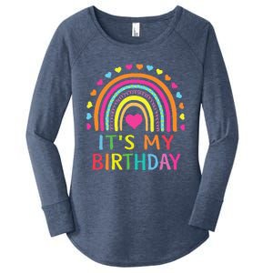 ItS My Birthday  Teens Girl Gift Rainbow Women's Perfect Tri Tunic Long Sleeve Shirt