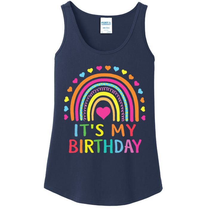 ItS My Birthday  Teens Girl Gift Rainbow Ladies Essential Tank