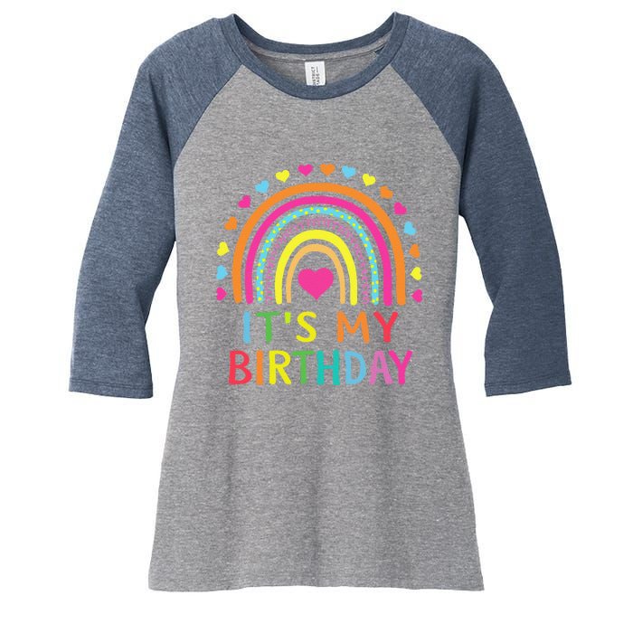 ItS My Birthday  Teens Girl Gift Rainbow Women's Tri-Blend 3/4-Sleeve Raglan Shirt