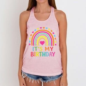 ItS My Birthday  Teens Girl Gift Rainbow Women's Knotted Racerback Tank