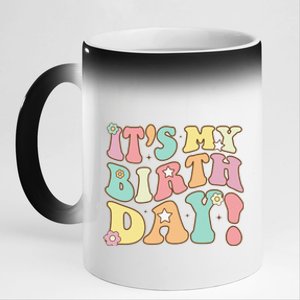 Its My Birthday Groovy Birthday Teens 11oz Black Color Changing Mug