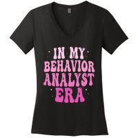 In My Behavior Analyst Era Groovy Applied Behavior Analysis Women's V-Neck T-Shirt