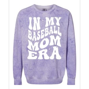 In My Baseball Mom Era Groovy Sport Colorblast Crewneck Sweatshirt