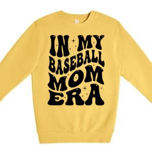 In My Baseball Mom Era Groovy Sport Premium Crewneck Sweatshirt