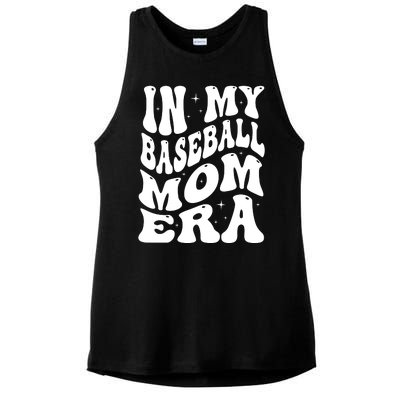 In My Baseball Mom Era Groovy Sport Ladies PosiCharge Tri-Blend Wicking Tank