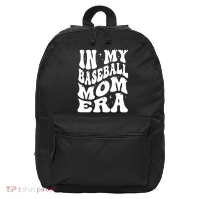 In My Baseball Mom Era Groovy Sport 16 in Basic Backpack