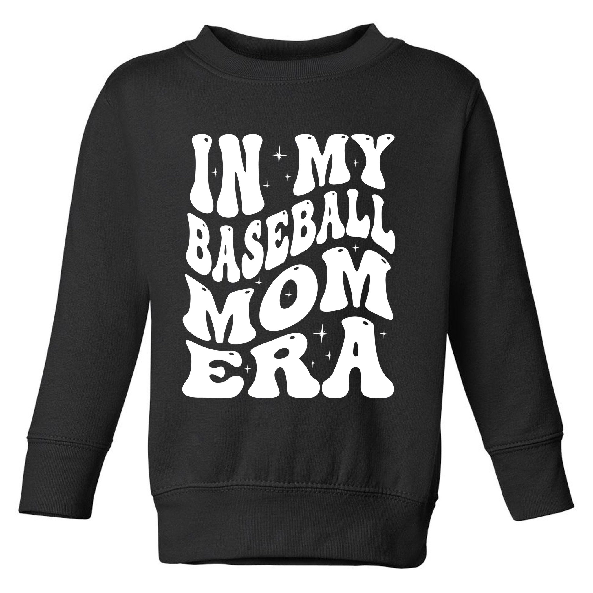In My Baseball Mom Era Groovy Sport Toddler Sweatshirt
