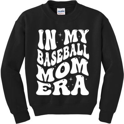 In My Baseball Mom Era Groovy Sport Kids Sweatshirt