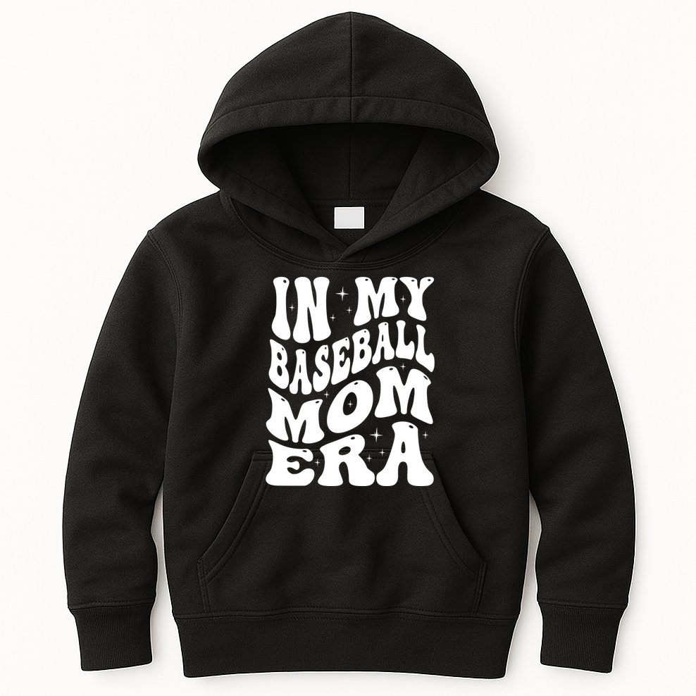 In My Baseball Mom Era Groovy Sport Kids Hoodie