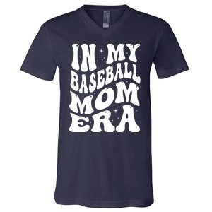 In My Baseball Mom Era Groovy Sport V-Neck T-Shirt