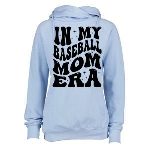 In My Baseball Mom Era Groovy Sport Womens Funnel Neck Pullover Hood