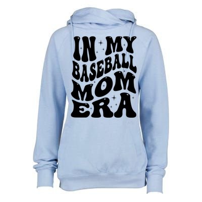 In My Baseball Mom Era Groovy Sport Womens Funnel Neck Pullover Hood