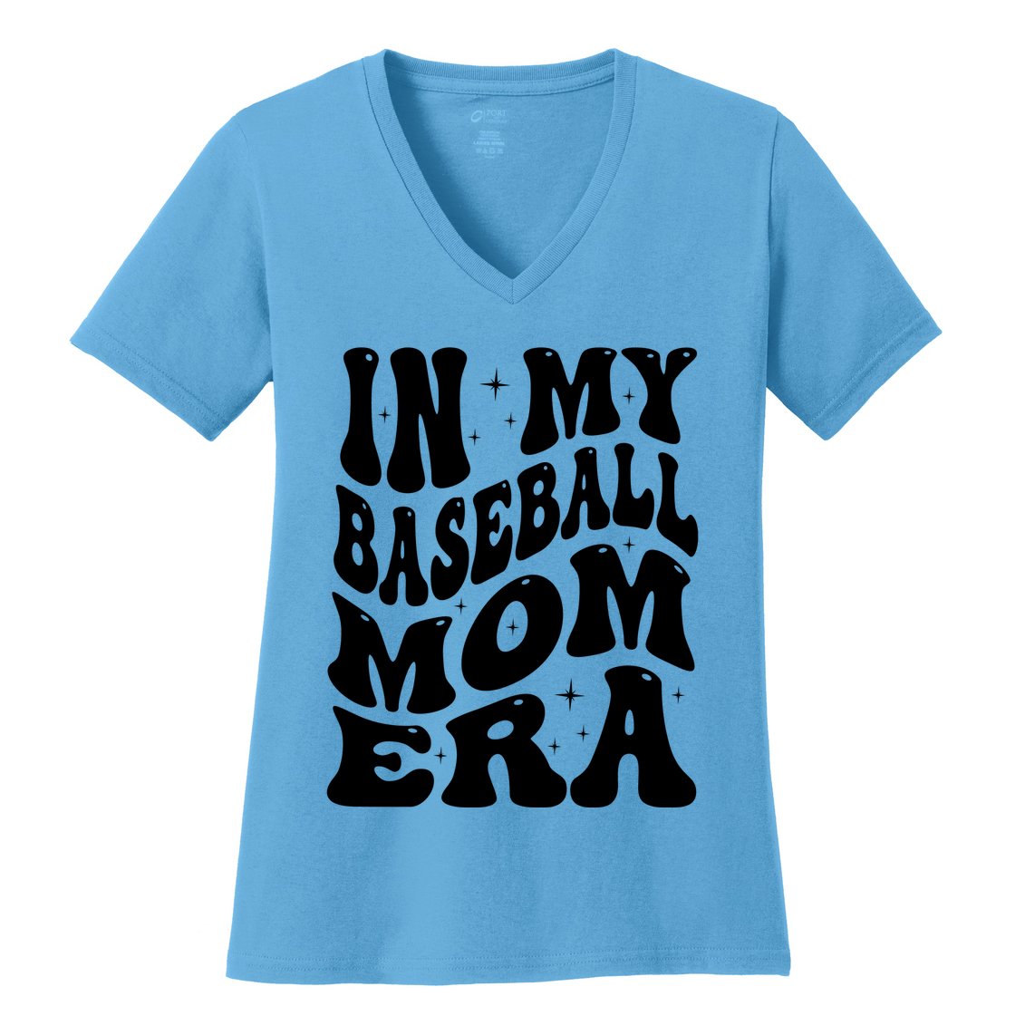 In My Baseball Mom Era Groovy Sport Women's V-Neck T-Shirt
