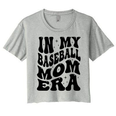 In My Baseball Mom Era Groovy Sport Women's Crop Top Tee