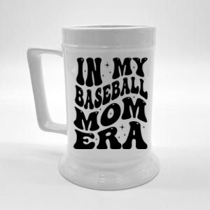 In My Baseball Mom Era Groovy Sport Beer Stein