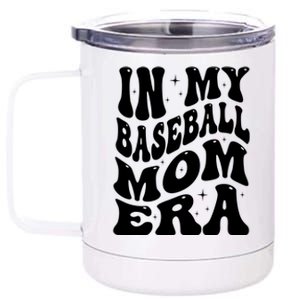 In My Baseball Mom Era Groovy Sport 12 oz Stainless Steel Tumbler Cup