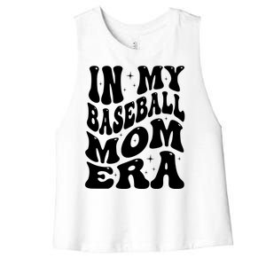 In My Baseball Mom Era Groovy Sport Women's Racerback Cropped Tank