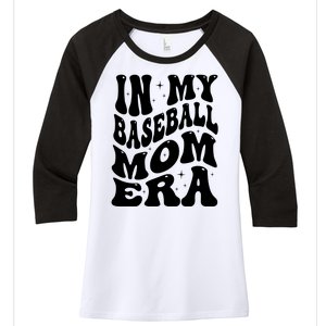 In My Baseball Mom Era Groovy Sport Women's Tri-Blend 3/4-Sleeve Raglan Shirt