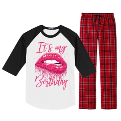 Its My Birthday For Women Gift For Mom Wife Gigi Birthday Raglan Sleeve Pajama Set