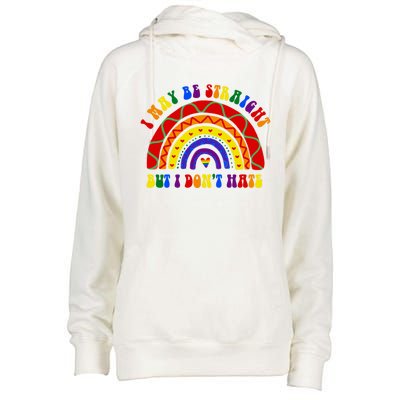 I May Be Straight But I Dont Hate Lgbt Boho Rainbow Gift Womens Funnel Neck Pullover Hood