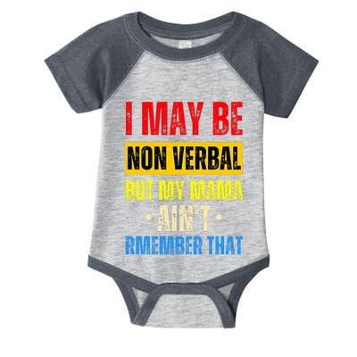 I May Be Non Verbal Nonverbal Autism Awareness Infant Baby Jersey Bodysuit