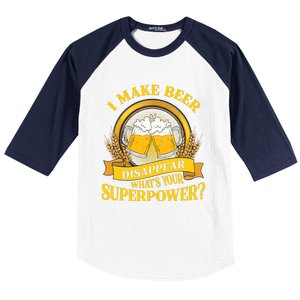 I Make Beer Disappear What's Your Superpower Baseball Sleeve Shirt