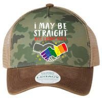 I May Be Straight But I Dont Hate G.A.Y Pride Flag L.G.B.T.Q Ally Legacy Tie Dye Trucker Hat