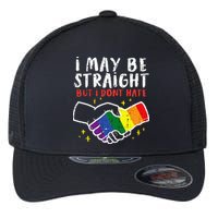 I May Be Straight But I Dont Hate G.A.Y Pride Flag L.G.B.T.Q Ally Flexfit Unipanel Trucker Cap