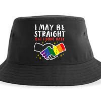 I May Be Straight But I Dont Hate G.A.Y Pride Flag L.G.B.T.Q Ally Sustainable Bucket Hat