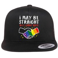 I May Be Straight But I Dont Hate G.A.Y Pride Flag L.G.B.T.Q Ally Flatbill Hat