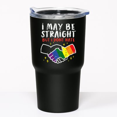 I May Be Straight But I Dont Hate G.A.Y Pride Flag L.G.B.T.Q Ally Tumbler