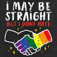 I May Be Straight But I Dont Hate G.A.Y Pride Flag L.G.B.T.Q Ally 25L Jumbo Tote