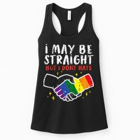 I May Be Straight But I Dont Hate G.A.Y Pride Flag L.G.B.T.Q Ally Womens Tank Top