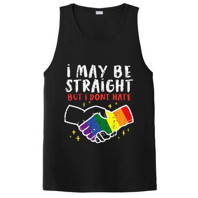 I May Be Straight But I Dont Hate G.A.Y Pride Flag L.G.B.T.Q Ally PosiCharge Competitor Tank