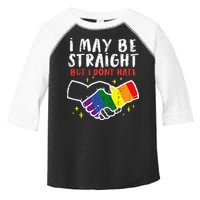 I May Be Straight But I Dont Hate G.A.Y Pride Flag L.G.B.T.Q Ally Toddler Fine Jersey T-Shirt