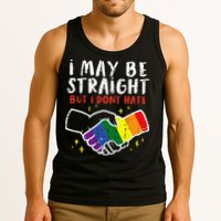 I May Be Straight But I Dont Hate G.A.Y Pride Flag L.G.B.T.Q Ally Tank Top