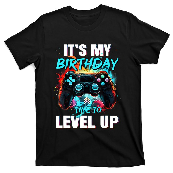 ItS My Birthday Boy Time To Level Up Video Game Birthday T-Shirt