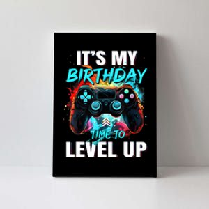 ItS My Birthday Boy Time To Level Up Video Game Birthday Canvas