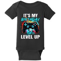 ItS My Birthday Boy Time To Level Up Video Game Birthday Baby Bodysuit