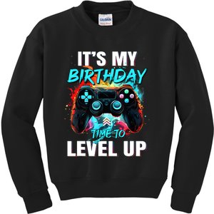 ItS My Birthday Boy Time To Level Up Video Game Birthday Kids Sweatshirt