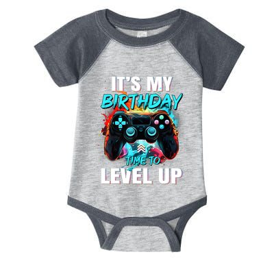 ItS My Birthday Boy Time To Level Up Video Game Birthday Infant Baby Jersey Bodysuit