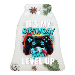 ItS My Birthday Boy Time To Level Up Video Game Birthday Ceramic Bell Ornament