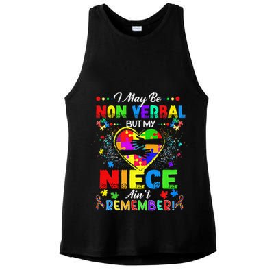 I May Be Non Verbal But My NieceAint Remember That Autism Ladies PosiCharge Tri-Blend Wicking Tank