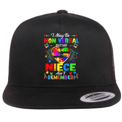 I May Be Non Verbal But My NieceAint Remember That Autism Flat Bill Trucker Hat