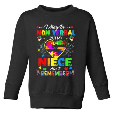 I May Be Non Verbal But My NieceAint Remember That Autism Toddler Sweatshirt