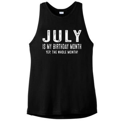 its my birthday july birthday Ladies PosiCharge Tri-Blend Wicking Tank