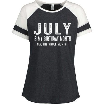 its my birthday july birthday Enza Ladies Jersey Colorblock Tee