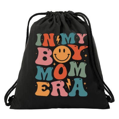 In My Boy Mom Era Drawstring Bag