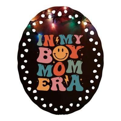 In My Boy Mom Era Ceramic Oval Ornament