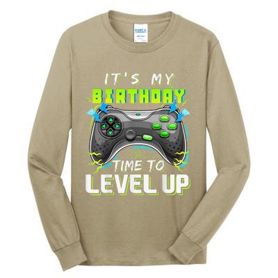 It's My Birthday Time To Level Up Video Game Gifts Cute Tall Long Sleeve T-Shirt